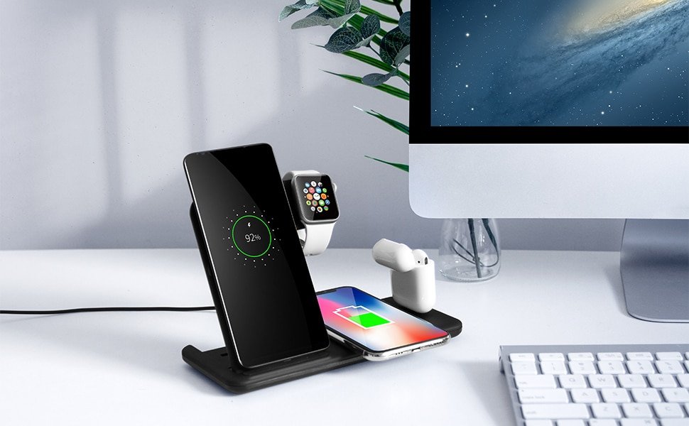 Foldable Fast Wireless Charger Stand For Phone and Watch Foldable Fast Wireless Charger Stand For Phone and Watch