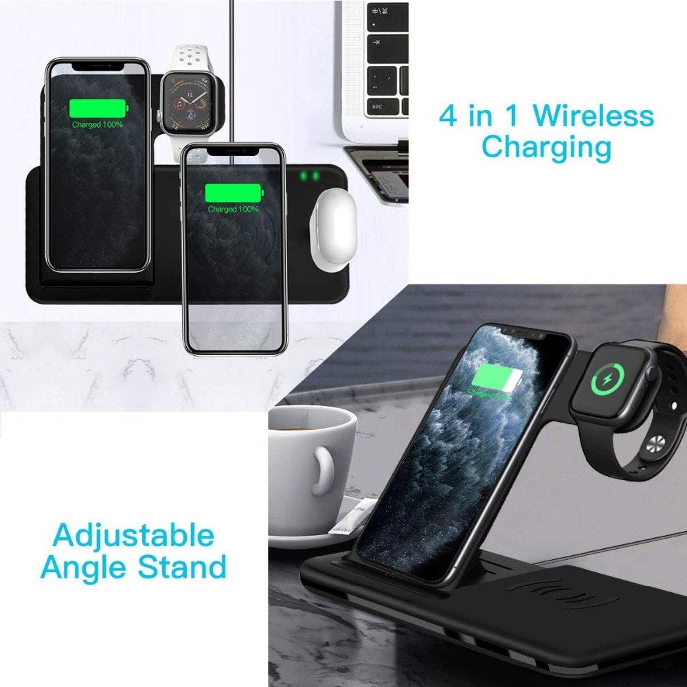 Foldable Fast Wireless Charger Stand For Phone and Watch Foldable Fast Wireless Charger Stand For Phone and Watch