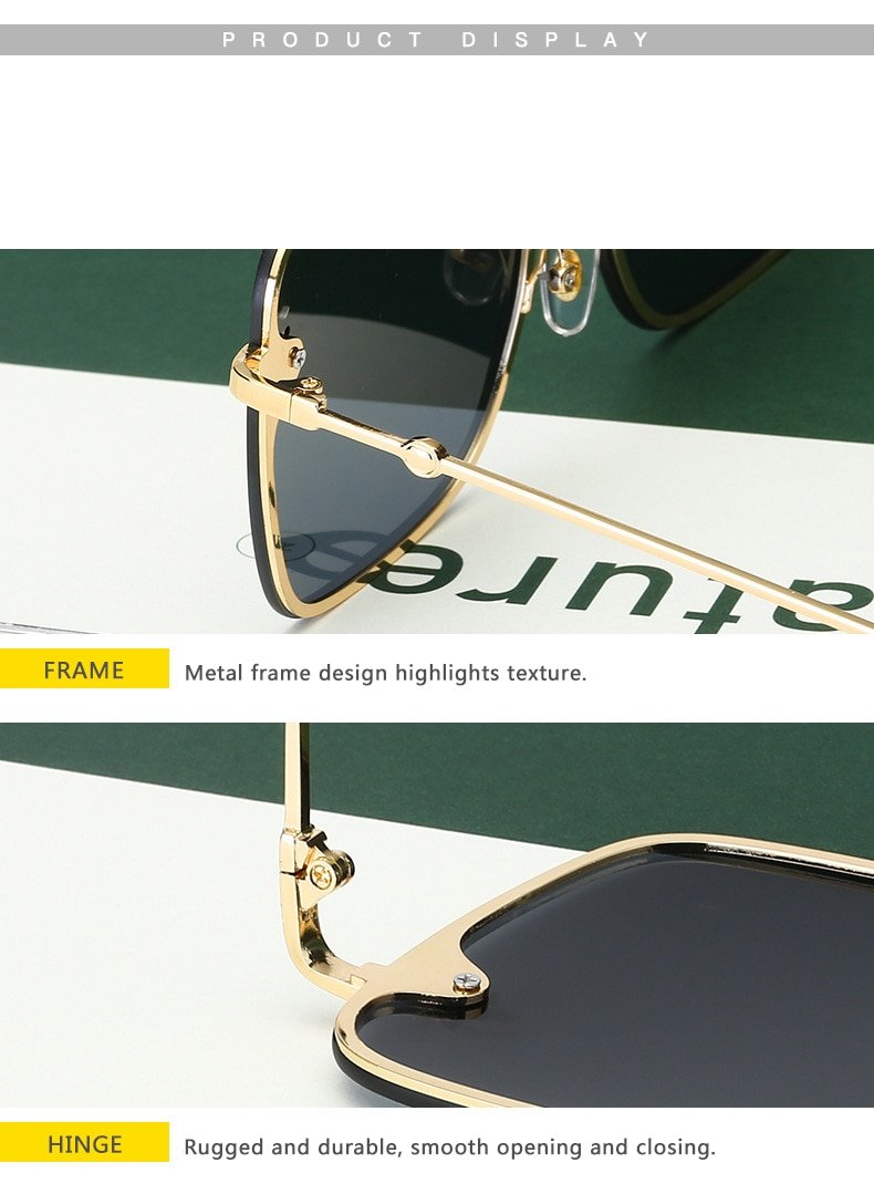 Oversized Rimless Square Shaped Sunglasses - Image 7