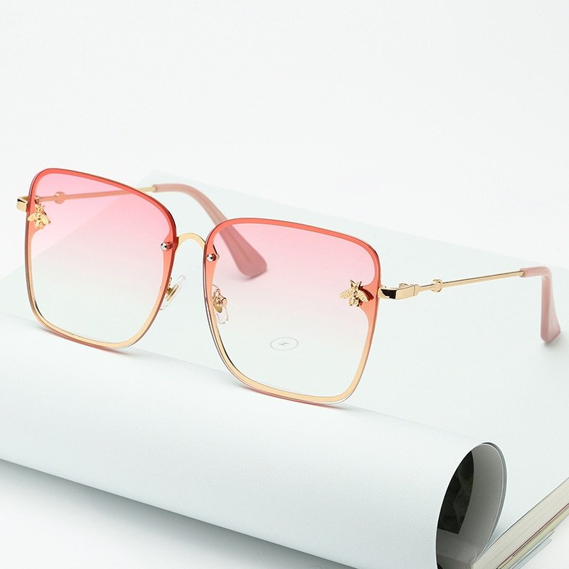 Oversized Rimless Square Shaped Sunglasses - Image 4